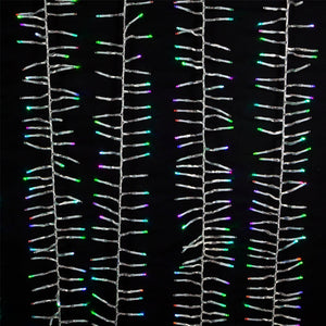 16' 480-Light Twinkle 3MM LED Color Changing Cluster Garland With Clear Wire