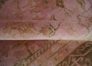 Overdyed 8x11 Hand Knotted Pink and Brown Traditional Oushak Wool Rug
