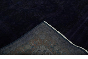 Overdyed Royal Dark Purple Hand Knotted 8x10 Traditional Oushak Design Wool Accent Rug | N362810