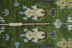 Oversize 5x10 Runner Rug Green Tree of life Hand Knotted Wool Rug