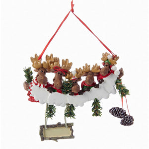 Moose Ornament For Personalization - Family of 5