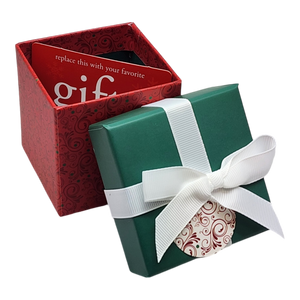 Gift Box Cube for Gift Cards - 3" x 3" - Burgandy Swirl