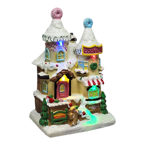 Lighted Resin Gingerbread House - Cookies