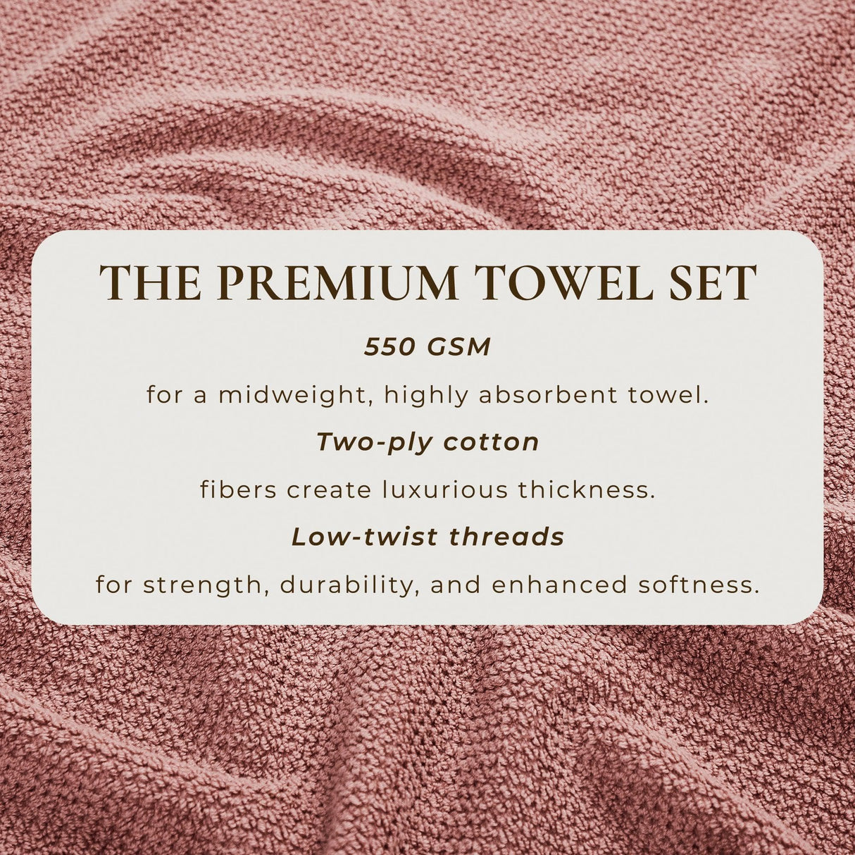 Cotton textured bath towel set - acacia collection