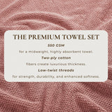 Cotton textured bath towel set - acacia collection
