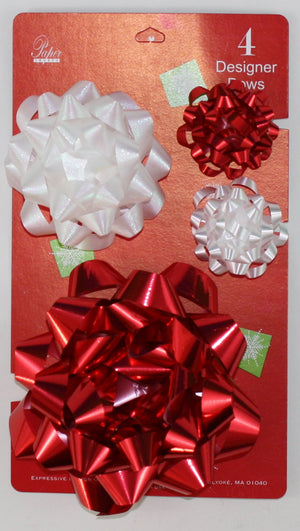 Confetti Bow 4 Pack - Burg/Gold