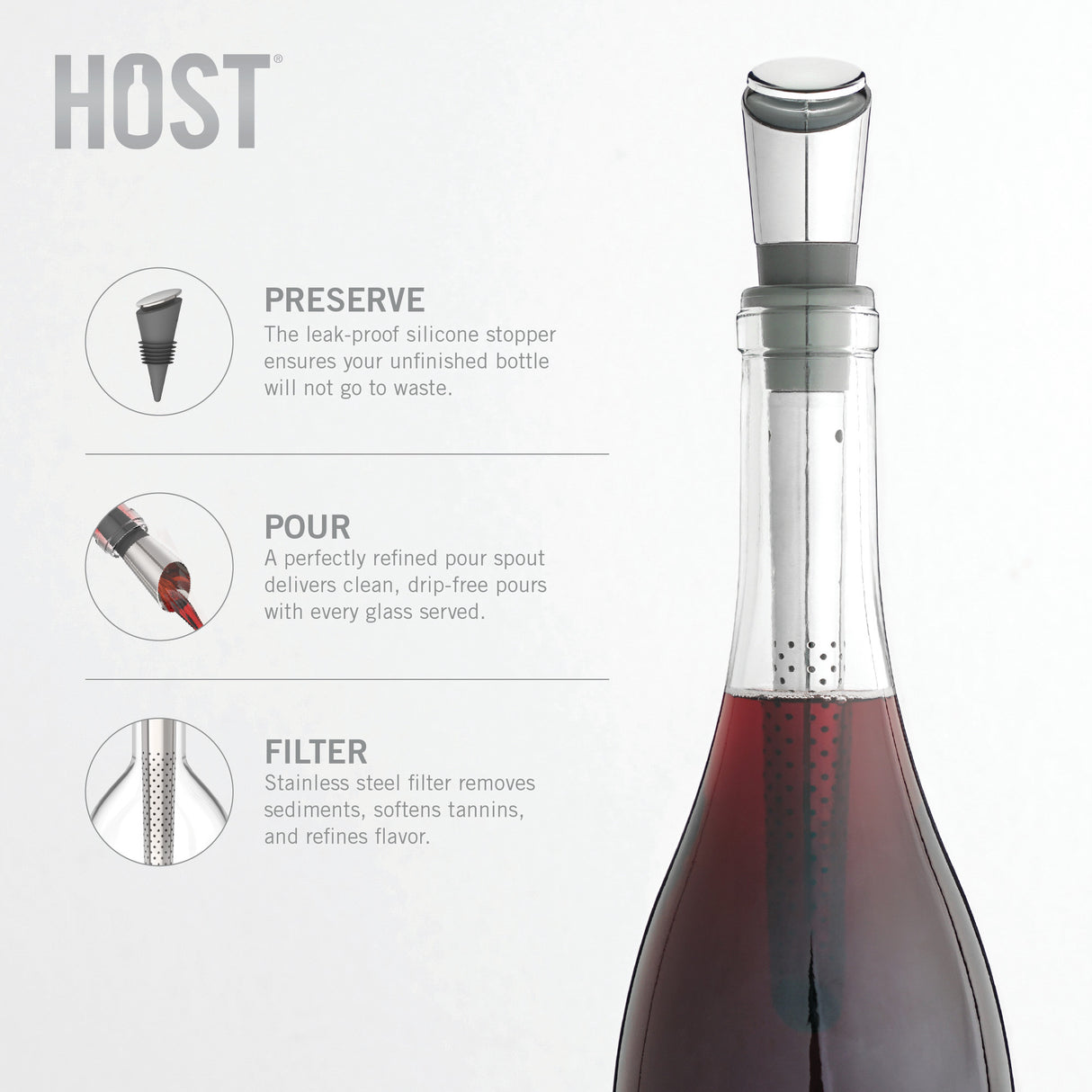 Filter™  wine pour spout by host®