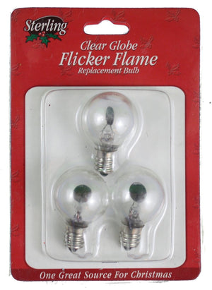 Sterling Clear Globe Flicker Flame Replacement Bulb 3pk