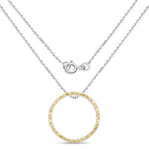 0.30 Carat Genuine Diamond Yellow .925 Sterling Silver Pendant