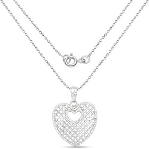 0.52 Carat Genuine White Diamond .925 Sterling Silver Pendant