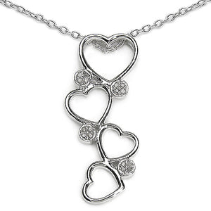 0.07 Carat Genuine White Diamond .925 Sterling Silver Pendant