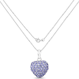 7.00 Carat Genuine Tanzanite .925 Sterling Silver Pendant