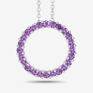 0.72 Carat Genuine Amethyst .925 Sterling Silver Pendant