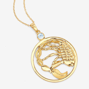 0.32 Carat Genuine Blue Topaz .925 Sterling Silver Pendant