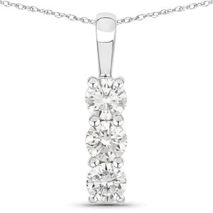 0.75 Carat Genuine Lab Grown Diamond 14K White Gold Pendant