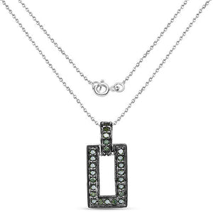 0.36 Carat Genuine Green Diamond .925 Sterling Silver Pendant