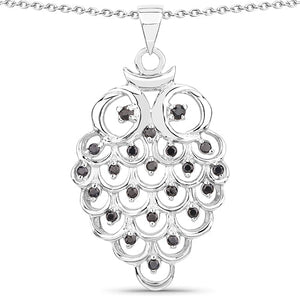 0.67 Carat Genuine Black Sapphire .925 Sterling Silver Pendant