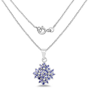 1.50 Carat Genuine Tanzanite .925 Sterling Silver Pendant