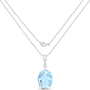 11.25 Carat Genuine Swiss Blue Topaz .925 Sterling Silver Pendant