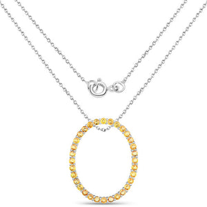 3.84 Carat Genuine Yellow Sapphire .925 Sterling Silver Pendant