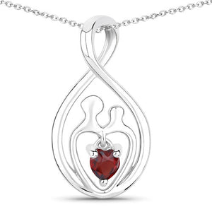 0.14 Carat Genuine Garnet .925 Sterling Silver Pendant