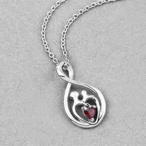 0.14 Carat Genuine Garnet .925 Sterling Silver Pendant