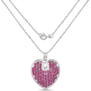 8.03 Carat Genuine Ruby .925 Sterling Silver Pendant