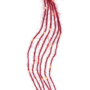 120-Light Red Fuzzy Multi-Strand With Red LED Lights