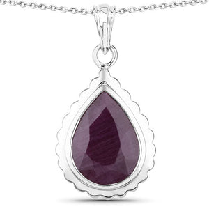 14.10 Carat Genuine Ruby .925 Sterling Silver Pendant