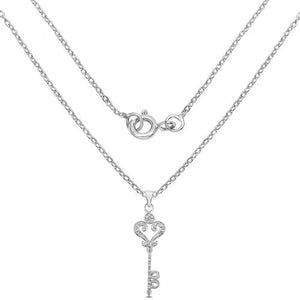 0.10 Carat Genuine White Diamond .925 Sterling Silver Pendant
