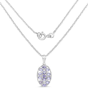 2.21 Carat Genuine Tanzanite .925 Sterling Silver Pendant