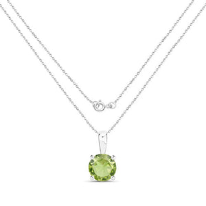 1.25 Carat Genuine Peridot .925 Sterling Silver Pendant