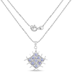 0.90 Carat Genuine Tanzanite .925 Sterling Silver Pendant