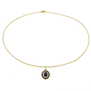 3.02 Carat Genuine Blue Sapphire .925 Sterling Silver Pendant