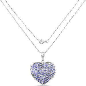4.86 Carat Genuine Tanzanite .925 Sterling Silver Pendant