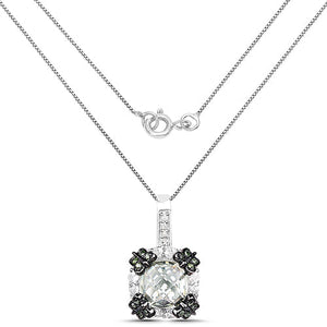 2.72 Carat Genuine Multi Stones .925 Sterling Silver Pendant