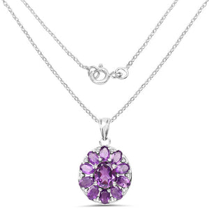 6.50 Carat Genuine Amethyst .925 Sterling Silver Pendant