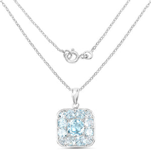 10.05 Carat Genuine Blue Topaz .925 Sterling Silver Pendant