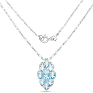 4.77 Carat Genuine Swiss Blue Topaz .925 Sterling Silver Pendant