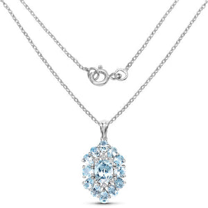 10.06 Carat Genuine Blue Topaz .925 Sterling Silver Pendant