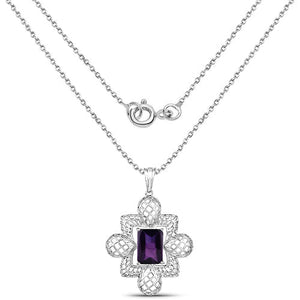 7.80 Carat Genuine Amethyst .925 Sterling Silver Pendant