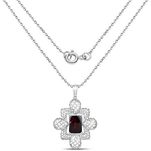 8.00 Carat Genuine Garnet .925 Sterling Silver Pendant