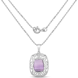 7.30 Carat Genuine Amethyst .925 Sterling Silver Pendant