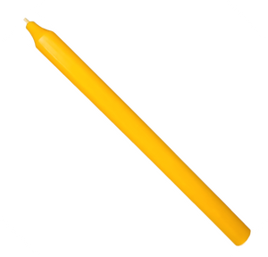 Rustic Taper Dinner Candle - 12 Inch Sun Yellow