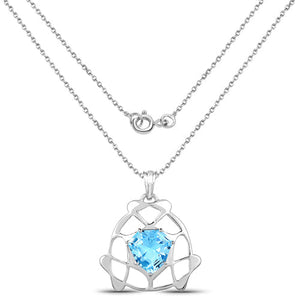 11.50 Carat Genuine Swiss Blue Topaz .925 Sterling Silver Pendant