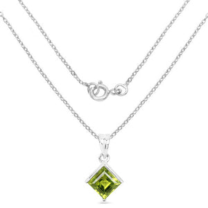 1.56 Carat Genuine Peridot .925 Sterling Silver Pendant