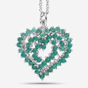 1.53 Carat Genuine Emerald .925 Sterling Silver Pendant