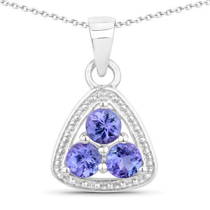 0.69 Carat Genuine Tanzanite .925 Sterling Silver Pendant