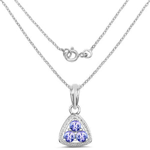 0.69 Carat Genuine Tanzanite .925 Sterling Silver Pendant