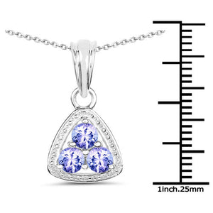 0.69 Carat Genuine Tanzanite .925 Sterling Silver Pendant